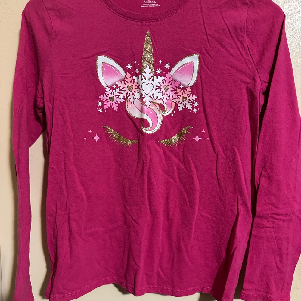 4 Tops - Place Fuchsia Unicorn Long Sleeve Tee
